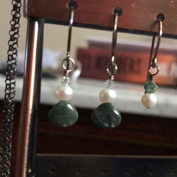 Seraphinite Angelic realm on sterling earrings - Picture 2 of 2